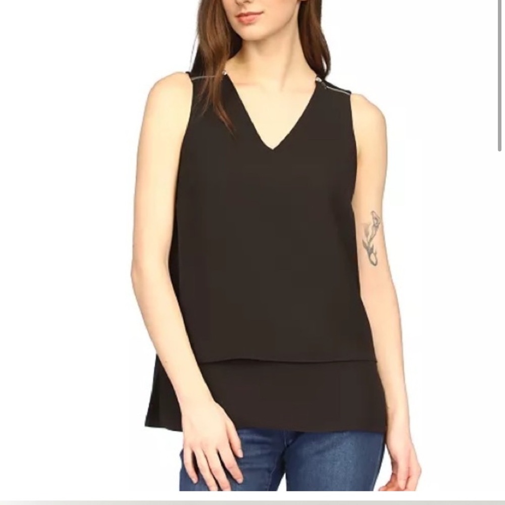 NWT Women’s Black MICHAEL Michael Kors Sleeveless Blouse Top Size Small